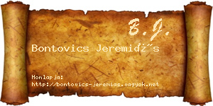 Bontovics Jeremiás névjegykártya